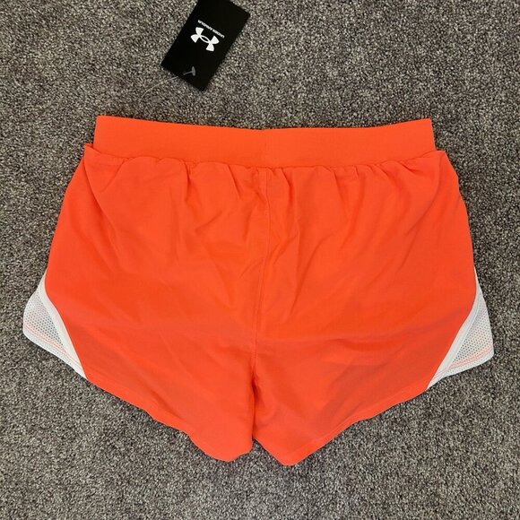 Under Armour Women's Fly By 2.0 Shorts Size XS Orange White 3 in Drawstring NWT - Picture 8 of 16